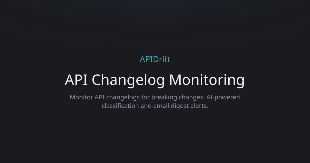 APIDrift — API Breaking Change Alerts | APIDrift